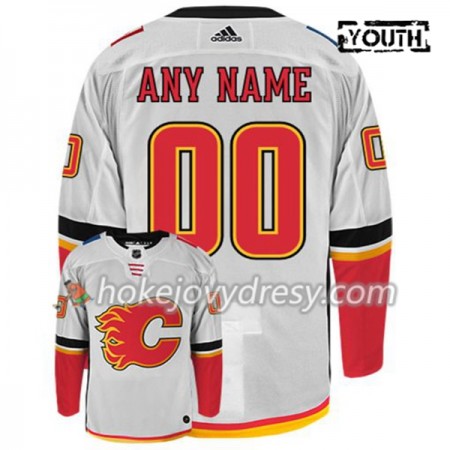 Dětské Hokejový Dres Calgary Flames Personalizované Adidas Bílá Authentic